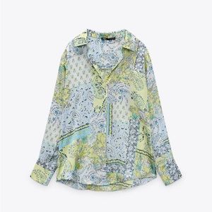 Zara satin button down